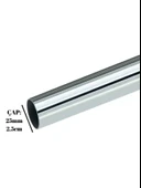 Metal Yuvarlak Krom Mobilya Dolap Askı Borusu(KROM)(2 ADET FLANŞ-1 ADET BORU)(ÇAP:25MM) Krom 125cm - 3