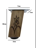 Kale Eğimli Ayarlı Çiçek Desenli Ahşap Ayak Mobilya Masa ve Dolap Ayağı(KOYU CEVİZ)(CEVİZ AĞACI) Ceviz 18cm 18cm - 2 ADET thumbnail 5