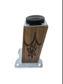 Kale Eğimli Ayarlı Çiçek Desenli Ahşap Ayak Mobilya Masa ve Dolap Ayağı(KOYU CEVİZ)(CEVİZ AĞACI) Ceviz 15cm 15cm - 2 ADET - 3