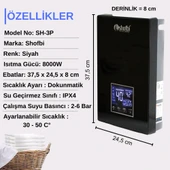 Shofbi SH-3P Dijital Akıllı Şofben (Elektrikli) - 4