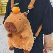 Capybara Peluş Çanta Sevimli Yumuşak Sırt Çantası 30cm thumbnail 1