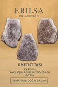 Sertifikalı Ametist Taşı Kütlesi 200-250 Gr – Doğal Ham Kristal Şifa Taşı Stresi Azalt Huzur Ver - 1