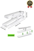 Premium Yer Tasarruflu Saklama Kabı Organizeri Plastik 2 Katlı Otomatik Buzdolabı Yumurta Standı - 4