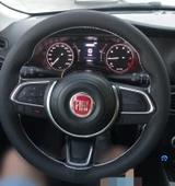 DİKİŞLİ DİREKSİYON KILIFI SİYAH DERİ BEYAZ DİKİŞLİ FIAT EGEA İÇİN thumbnail 1