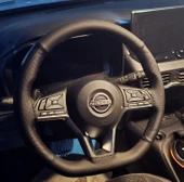 DİKİŞLİ DİREKSİYON KILIFI SİYAH DERİ NOKTALI DERİ SİYAH DİKİŞLİ NİSSAN JUKE İÇİN thumbnail 1