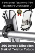 Premium Sök Çıkar 360 Derece Dönebilen Ayarlanabilir Bisiklet Motosiklet Scooter Telefon Tutucu - 1