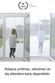Dayanıklı Mıknatıslı Kapı Sinekliği 60x210 cm Tül Haşere Böcek Sivrisinek Geçirmez Manyetik Beyaz - 4