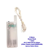 3mt Pilli Süsleme Ledi BEYAZ Peri Led (3 Metrelik Piller Hariç) thumbnail 1