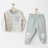 Andywawa Ac26009 Mummy S Snuggle Saurus 2'li Zıbın Takım Green - 1