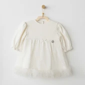 Andywawa Ac26257 Baby Bow Bliss Elbise Ekru - 1