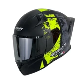 SWAY 869 SNATCH KASK BLACK YELLOW SİYAH - NEON SARI - 1