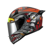 SWAY 869 VENO KASK RED GREY BLACK KIRMIZI GRAFİK - 1