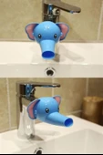 Çocuklar İçin Eğitici ve Güvenli Musluk Uzatıcı Genişletici Başlık Aparatı Fil Figürlü thumbnail 8