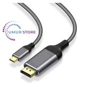 Type-C To Display Port Kablo 4K Görüntü Aktarım Kablosu 120 cm thumbnail 2