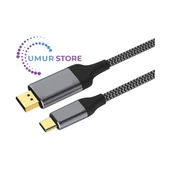 Type-C To Display Port Kablo 4K Görüntü Aktarım Kablosu 120 cm thumbnail 1