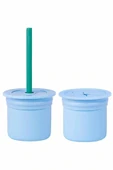 Nessiworld    Pipetli Silikon Bardak Seti Mineral Blue / Aqua Green - 1