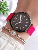 Coliseum Silikon Kordon Vintage Seri Kadın Kol Saati+Bileklik Hediyeli CL.8365.BM7 thumbnail 1