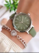 Coliseum Deri Kordon Vintage Seri Kadın Kol Saati+Bileklik Hediyeli CL8368.BM2 - 1