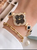 Coliseum Özel Tasarım Vintage Seri Full Taşlı Kadın Kol Saati+Bileklik Hediyeli CL8751.L03 thumbnail 1