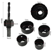 6 Parça Demir Ahşap Alçıpan Delme Buat Açma Seti thumbnail 5