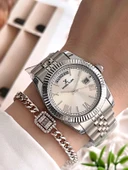 Daniel Klein Çelik Kordon Takvimli Kadran 30 Mt Suya Dayanıklı Kadın Kol Saati+Bileklik BFG.10038.G1 thumbnail 1