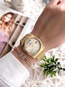 Daniel Klein Çelik Kordon Takvimli Kadran 30 Mt Suya Dayanıklı Kadın Kol Saati+Bileklik BFG.10038.G2 thumbnail 2