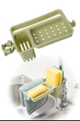 Musluğa Takılan Sünger Havlu Askılı Sabun Hazneli mutfak Banyo Lavabo Düzenleyici Organizer thumbnail 8