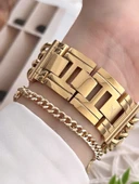 Daniel Klein Çelik Zincir Tasarım Kordonlu 30 Mt Suya Dayanıklı Kadın Kol Saati+Bileklik B.10036.S5 thumbnail 3