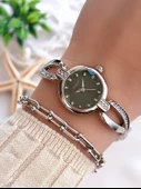 Coliseum Özel Tasarım Vintage Seri Kadın Kol Saati+ Bileklik Hediyeli CL8454.M4 thumbnail 1