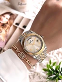 Daniel Klein Çelik Kordon Takvimli Kadran 30 Mt Suya Dayanıklı Kadın Kol Saati+Bileklik BFG.10038.G3 thumbnail 2