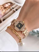 Coliseum Özel Tasarım Vintage Seri Aynalı Kasa Kadın Kol Saati+Bileklik Hediyeli CL8645.A06 thumbnail 2