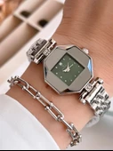 Coliseum Özel Tasarım Vintage Seri Aynalı Kasa Kadın Kol Saati+Bileklik Hediyeli CL8645.A03 thumbnail 1