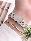 Daniel Klein Çelik Kordon Takvimli Kadran 30 Mt Suya Dayanıklı Kadın Kol Saati+Bileklik BFG.10038.G3 thumbnail 3