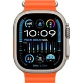 Apple Watch Ultra 2 GPS + Cellular 49mm Natürel Titanyum Kasa ve Turuncu-Ocean Kordon Akıllı Saat thumbnail 2