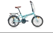 CARRARO FLEXI 121 KATLANIR BİSİKLET 350H V 20 JANT 21 VİTES MAT TURKUAZ SİYAH BAKIR thumbnail 1