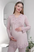 Mecit 1501 Bayan Hamile Lohusa Gül Kurusu Uzun Kol Pijama Takımı thumbnail 1