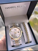 Daniel Klein Vip Seri Çelik Kordon Ve Çelik Bileklik Hediyeli 2 Yıl Garantili Cift Saati CF.10887C2 thumbnail 4