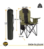Big Boy Katlanabilir XL Kamp Sandalyesi-Haki thumbnail 5