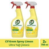 Cif Yüzey Temizleyici Sprey Krem Limon Ultra Yağ Çözücü 750 ml X2 thumbnail 1