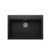 RealStone K003 Didyma 77 Tezgah Üstü Granit Eviye Siyah - 1