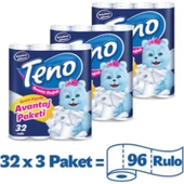 Teno Avantaj Paket Tuvalet Kağıdı 3 x 32 Rulo - 1