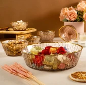 Fecra Fladen 7 Parça Kase Seti Kahve Gold Fileli - 4