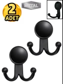 Metal Boncuk Askı Siyah Duvar Tipi – 2’li thumbnail 1