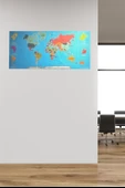 Renkli Atlas Dünya Haritası Manyetik Yapıştırıcı Gerektirmeyen Duvar Stickerı 118 CM * 56 CM thumbnail 8