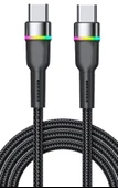 Xiaomi Redmi 8 8A 9 K20 K30 Pro Şarj Kablosu Type-C 60W RGB Led SZ-CL13 - 1