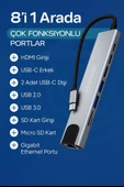 Macbook Pro Air İçin USB Type-C Hub Dönüştürücü 8 in 1 Çoklayıcı - 2
