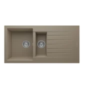 RealStone P005 Troya 100 1.5 Gözlü Damlalıklı Granit Eviye Kapuçino - 1