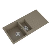 RealStone P005 Troya 100 1.5 Gözlü Damlalıklı Granit Eviye Kapuçino - 2