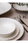 Kütahya Porselen Bone Luz Form Yemek Takımı Beyaz 24 Parça 6 Kişilik - 1