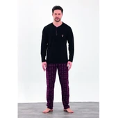 Estiva %100 Pamuk İki İplik Uzun Kol Erkek Pijama Takım thumbnail 3